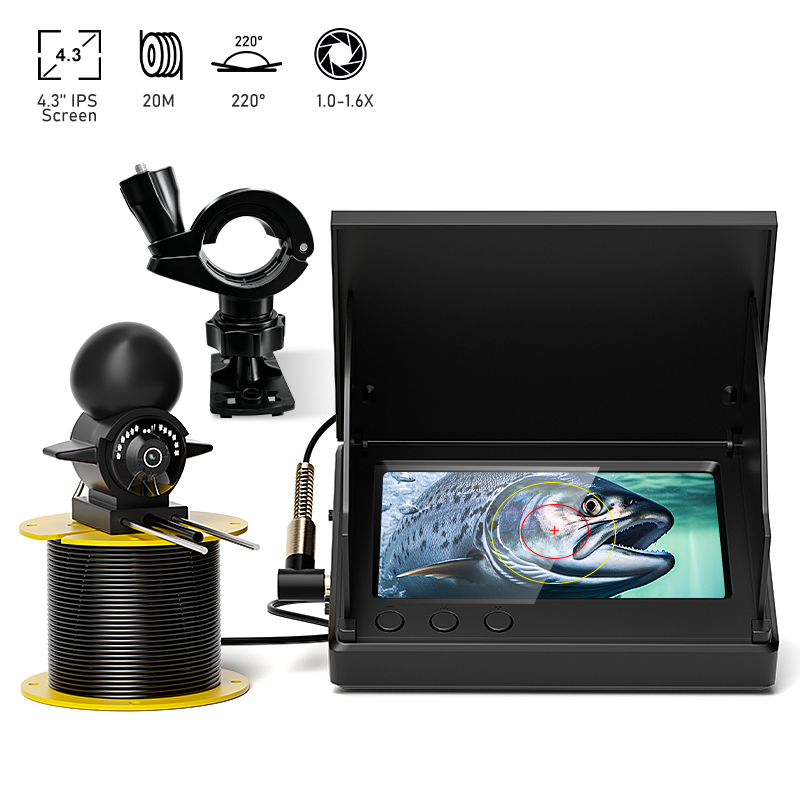 Fishing Depth Finder - 4,3'' draagbare LCD-visvinder, 20m viscamera onderwaterdiepte